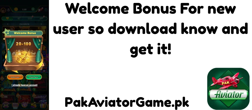 Pak aviator Welcome Bonus